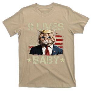 Cat Trump 9 Lives Baby Funny Trump Cat 9 Lives Baby Gift T-Shirt