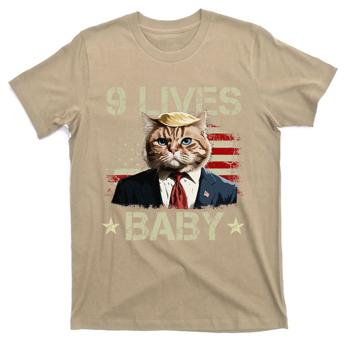 Cat Trump 9 Lives Baby Funny Trump Cat 9 Lives Baby Gift T-Shirt