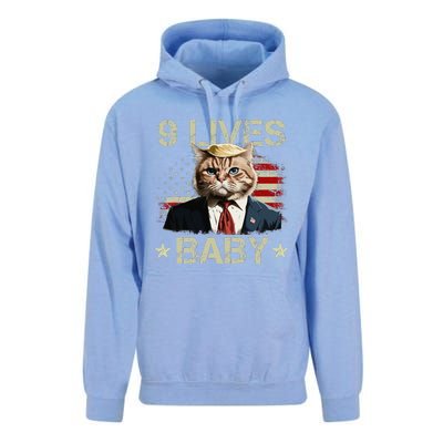 Cat Trump 9 Lives Baby Funny Trump Cat 9 Lives Baby Gift Unisex Surf Hoodie