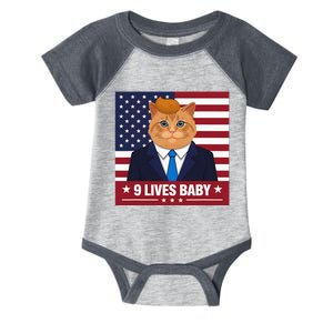 Cat Trump 9 Lives Baby Even My Cat Loves Trump 2024 Infant Baby Jersey Bodysuit