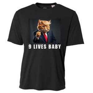 Cat Trump 9 Lives Baby Funny Trump Cat Lovers Cooling Performance Crew T-Shirt