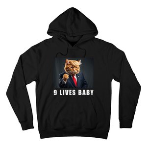 Cat Trump 9 Lives Baby Funny Trump Cat Lovers Hoodie