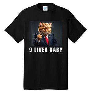 Cat Trump 9 Lives Baby Funny Trump Cat Lovers Tall T-Shirt