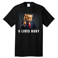 Cat Trump 9 Lives Baby Funny Trump Cat Lovers Tall T-Shirt