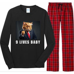 Cat Trump 9 Lives Baby Funny Trump Cat Lovers Long Sleeve Pajama Set