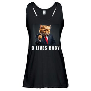 Cat Trump 9 Lives Baby Funny Trump Cat Lovers Ladies Essential Flowy Tank