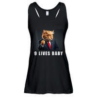 Cat Trump 9 Lives Baby Funny Trump Cat Lovers Ladies Essential Flowy Tank