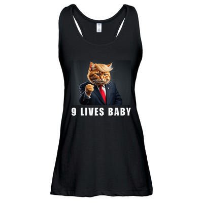 Cat Trump 9 Lives Baby Funny Trump Cat Lovers Ladies Essential Flowy Tank