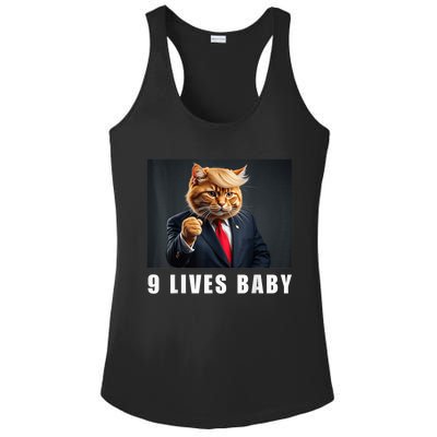 Cat Trump 9 Lives Baby Funny Trump Cat Lovers Ladies PosiCharge Competitor Racerback Tank