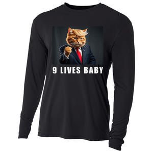 Cat Trump 9 Lives Baby Funny Trump Cat Lovers Cooling Performance Long Sleeve Crew