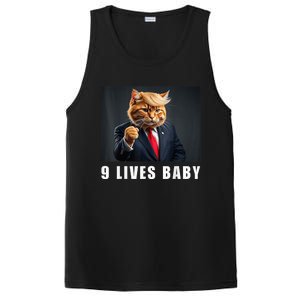 Cat Trump 9 Lives Baby Funny Trump Cat Lovers PosiCharge Competitor Tank