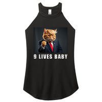 Cat Trump 9 Lives Baby Funny Trump Cat Lovers Women's Perfect Tri Rocker Tank