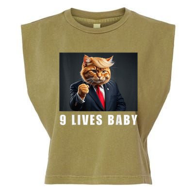 Cat Trump 9 Lives Baby Funny Trump Cat Lovers Garment-Dyed Women's Muscle Tee