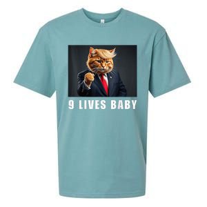 Cat Trump 9 Lives Baby Funny Trump Cat Lovers Sueded Cloud Jersey T-Shirt