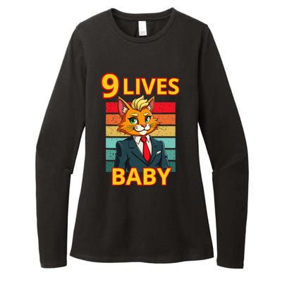 Cat Trump 9 Lives Baby Funny Trump Cat Womens CVC Long Sleeve Shirt