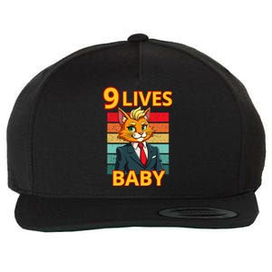 Cat Trump 9 Lives Baby Funny Trump Cat Wool Snapback Cap