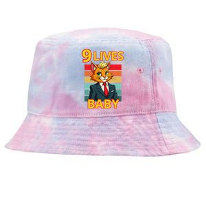 Cat Trump 9 Lives Baby Funny Trump Cat Tie-Dyed Bucket Hat