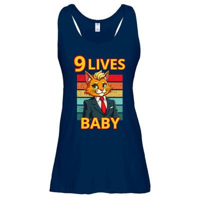 Cat Trump 9 Lives Baby Funny Trump Cat Ladies Essential Flowy Tank