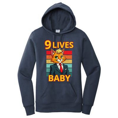 Cat Trump 9 Lives Baby Funny Trump Cat Women's Pullover Hoodie