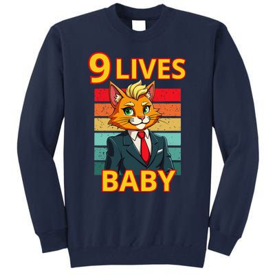 Cat Trump 9 Lives Baby Funny Trump Cat Tall Sweatshirt