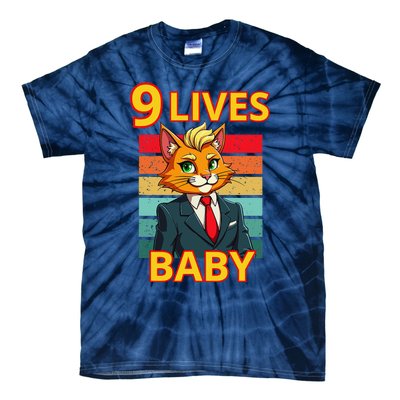 Cat Trump 9 Lives Baby Funny Trump Cat Tie-Dye T-Shirt