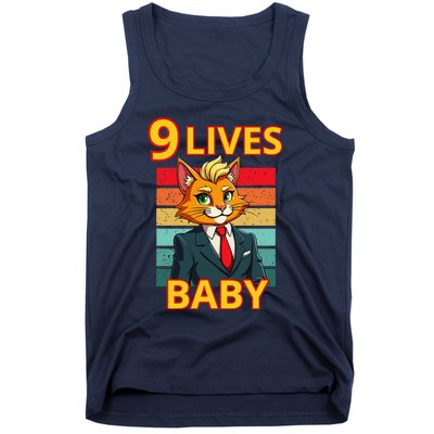 Cat Trump 9 Lives Baby Funny Trump Cat Tank Top