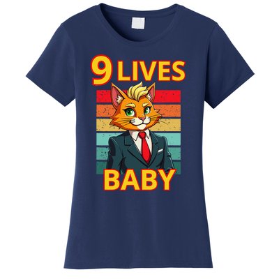 Cat Trump 9 Lives Baby Funny Trump Cat Women's T-Shirt