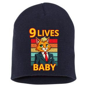 Cat Trump 9 Lives Baby Funny Trump Cat Short Acrylic Beanie