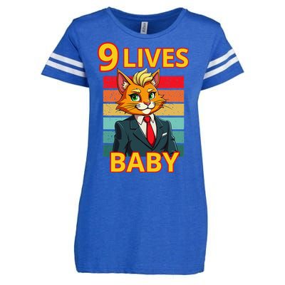 Cat Trump 9 Lives Baby Funny Trump Cat Enza Ladies Jersey Football T-Shirt