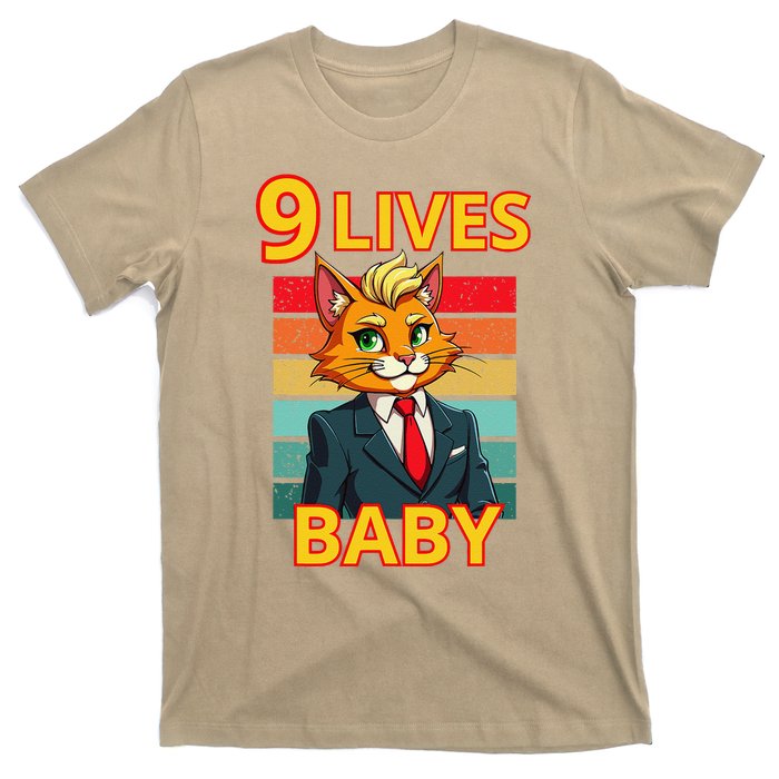 Cat Trump 9 Lives Baby Funny Trump Cat T-Shirt