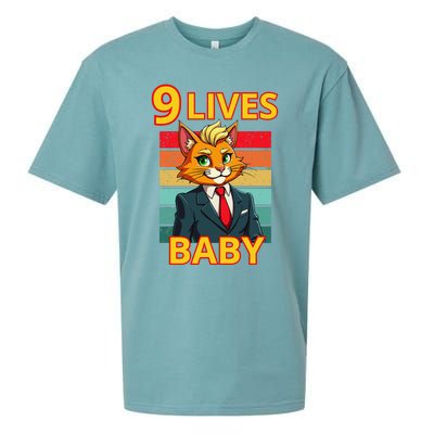 Cat Trump 9 Lives Baby Funny Trump Cat Sueded Cloud Jersey T-Shirt