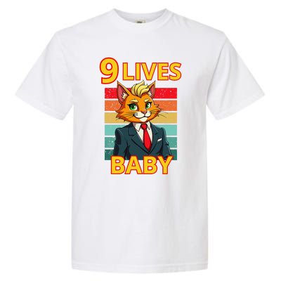 Cat Trump 9 Lives Baby Funny Trump Cat Garment-Dyed Heavyweight T-Shirt