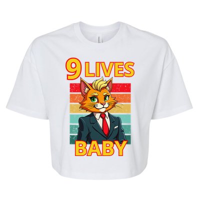 Cat Trump 9 Lives Baby Funny Trump Cat Bella+Canvas Jersey Crop Tee