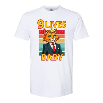 Cat Trump 9 Lives Baby Funny Trump Cat Softstyle CVC T-Shirt