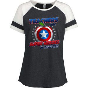 Cool Teachers Are Super Heroes In Disguise Enza Ladies Jersey Colorblock Tee