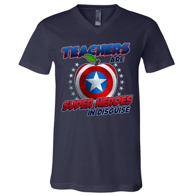 Cool Teachers Are Super Heroes In Disguise V-Neck T-Shirt