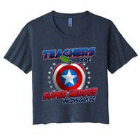 Cool Teachers Are Super Heroes In Disguise Women's Crop Top Tee