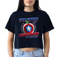 Cool Teachers Are Super Heroes In Disguise Women's Crop Top Tee