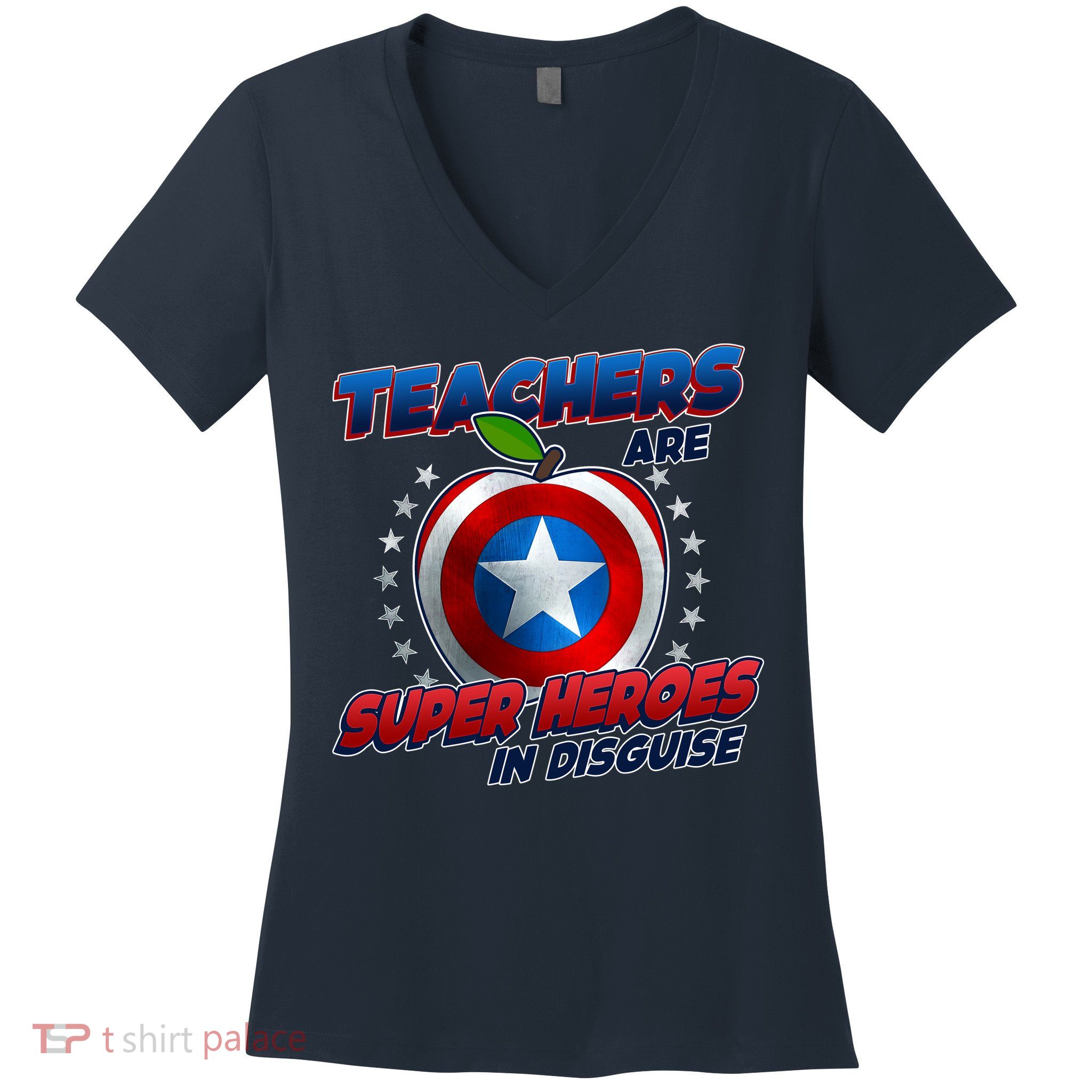 Cool Teachers Are Super Heroes In Disguise Women's V-Neck T-Shirt