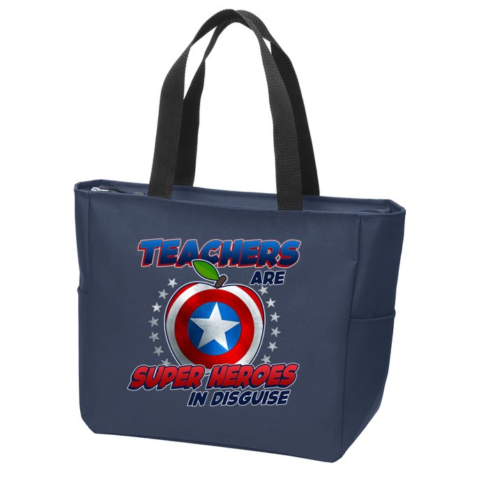 Cool Teachers Are Super Heroes In Disguise Zip Tote Bag