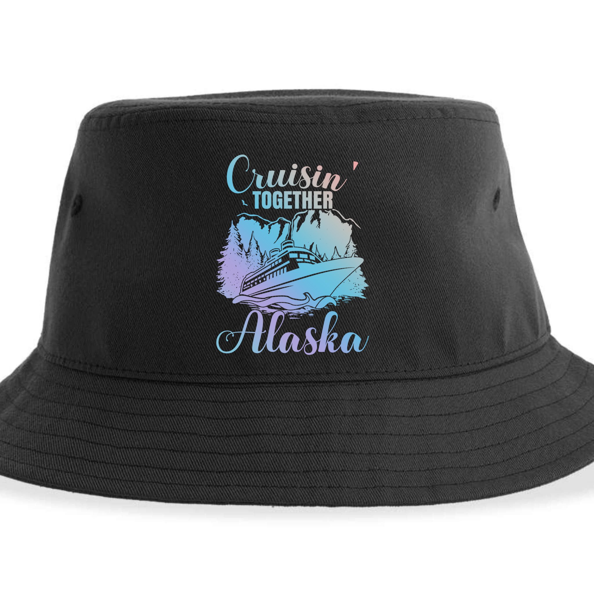 Cruisin' Together Alaska Alaskan Wilderness Great Gift Sustainable Bucket Hat