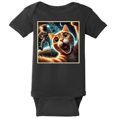 Cat Taking A Selfie With Astronaut in Space Baby Bodysuit