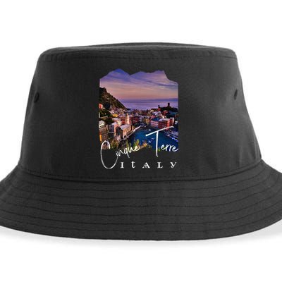 Cinque Terre At Night Cinque Terre Souvenir Sustainable Bucket Hat