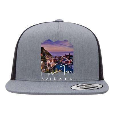 Cinque Terre At Night Cinque Terre Souvenir Flat Bill Trucker Hat