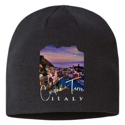 Cinque Terre At Night Cinque Terre Souvenir Sustainable Beanie