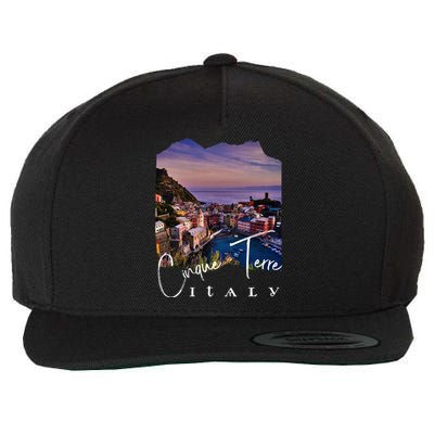 Cinque Terre At Night Cinque Terre Souvenir Wool Snapback Cap