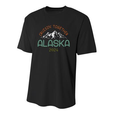 Cruisin Together Alaska 2024 Family Cruise Youth Performance Sprint T-Shirt