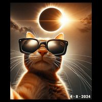 Cat Taking A Selfie With Solar 2024 Eclipse Wearing Glasses Cooling Performance Crew T-Shirt