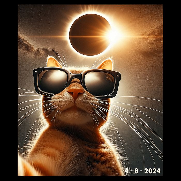 Cat Taking A Selfie With Solar 2024 Eclipse Wearing Glasses Cooling Performance Crew T-Shirt