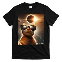 Cat Taking A Selfie With Solar 2024 Eclipse Wearing Glasses T-Shirt